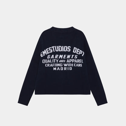 Department Navy Jacquard  Knit