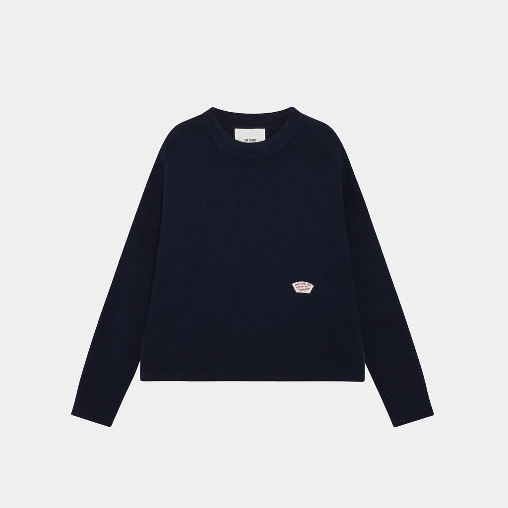 Department Navy Jacquard  Knit