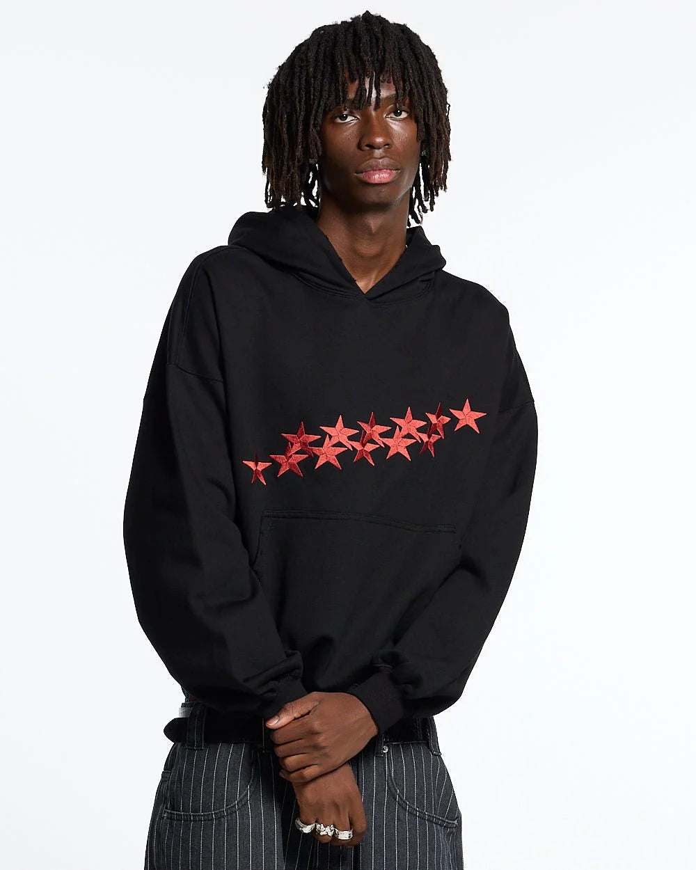Stars Hoodie Black & Red