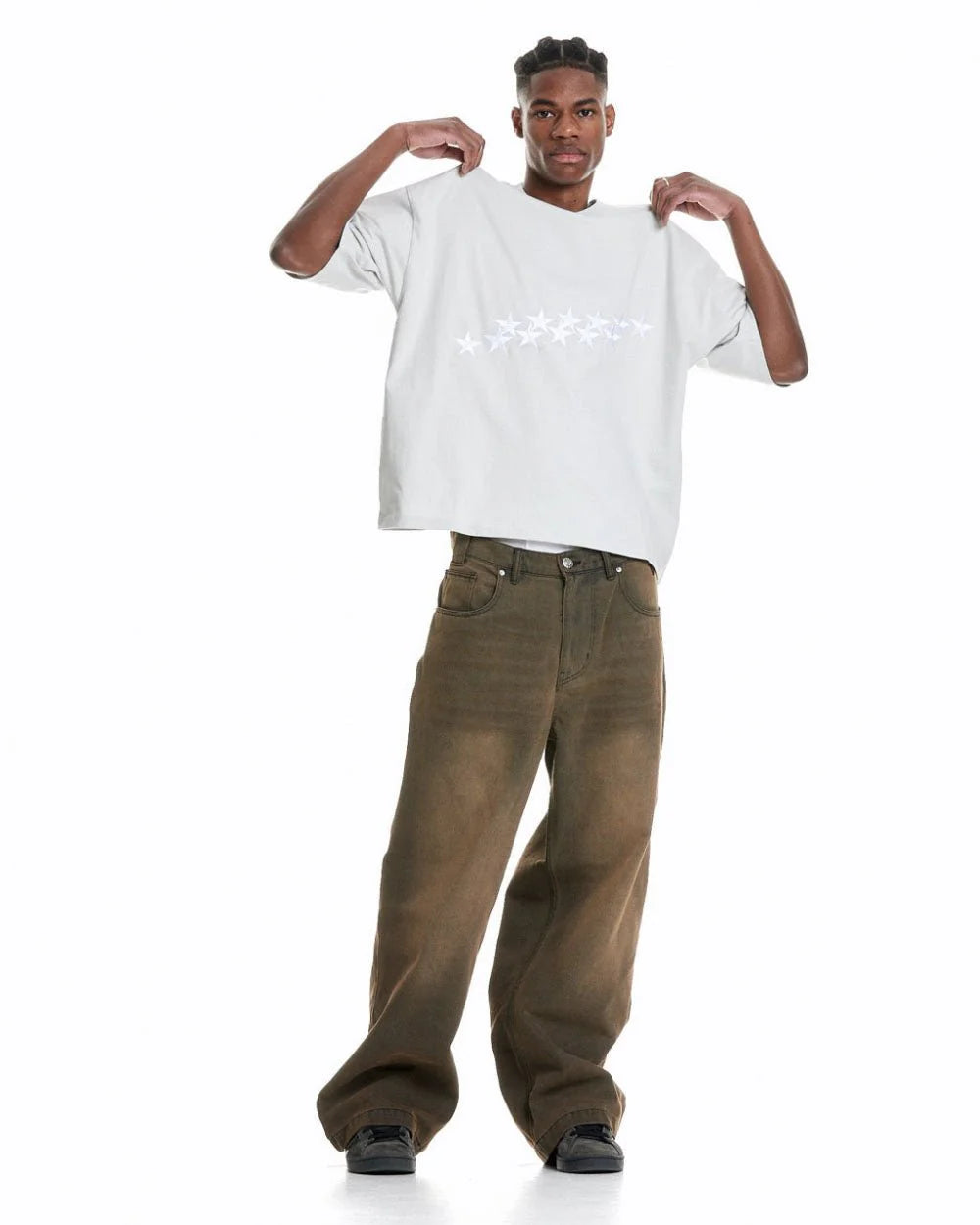 Stars Tee Pale Grey